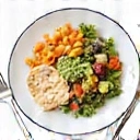 Ikona przedstawiająca plan żywieniowy z warzywami i sztućcami.